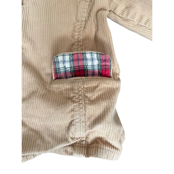 Oshkosh BGosh Boys Corduroy Jacket Size 5 Tan With Plaid Lining & Button Closure - Picture 8 of 10